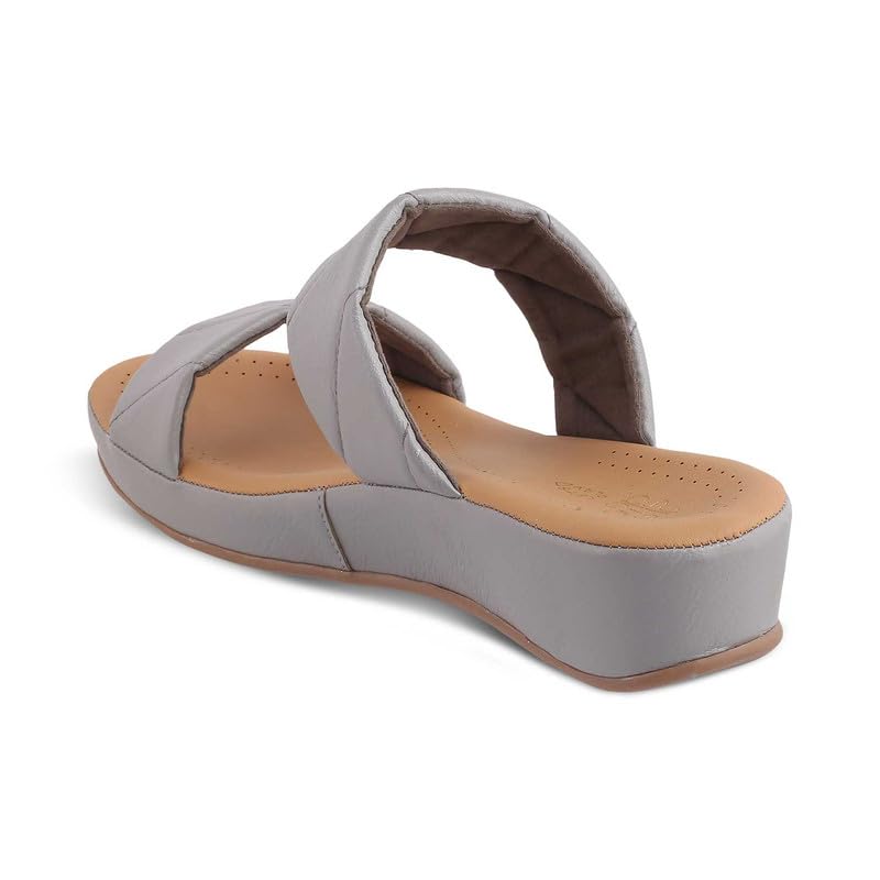 tresmode 239-VACKS GREY WOMEN DRESS WEDGE SANDALS EU/36 UK/3