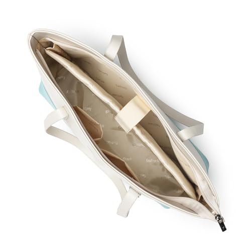 Fastrack Hustle Laptop Bag | Faux-Leather Tote Bag for Men & Women | 15-Inch Laptop Compatible | Pumice Bag with Gold Hardware & Double Handle | Zip Closure & Multiple Pockets for Organized Storage