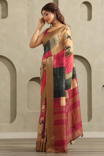 Soch Womens Multicolour Viscose Geometric Printed Saree