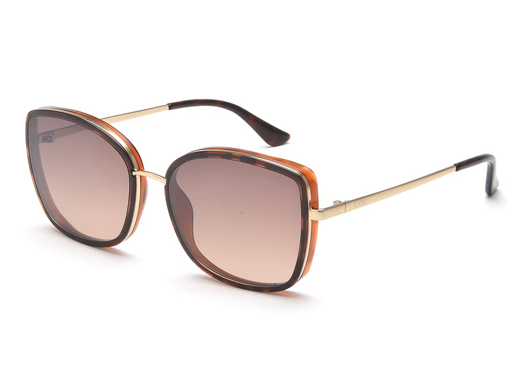 IDEE 100% UV protected sunglasses for Women | Size- Large | Shape- Butterfly | Model- IDS2813C2SG (Gold)