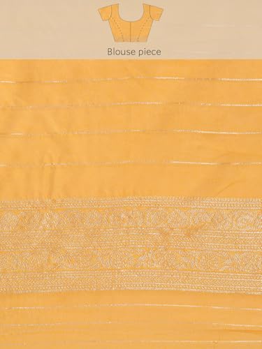 MOHEY Women's Yellow Art Silk Zari Weave Saree (YELLOW)