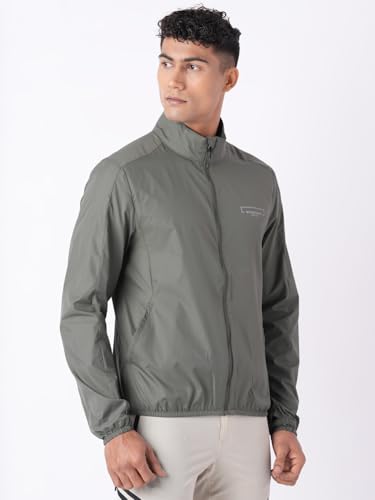 Wildcraft Men Sierra Solid Nylon Blend Collored Casual Wind Breaker Jacket, Full Sleeve - Regular fit, Olive Green, XXL