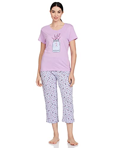 Max Women Cotton Nightwear Set,Lavender,S, Small