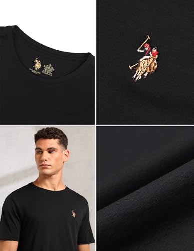 U.S. POLO ASSN. Men's PE002 Supima Cotton Ultra Soft Premium T-Shirt (PE002-PL_Black_2XL)