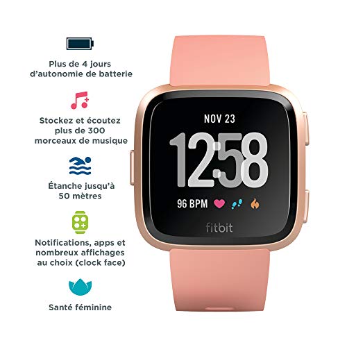 Fitbit Versa Health and Fitness Smartwatch, OneSize (Peach) (Unisex)