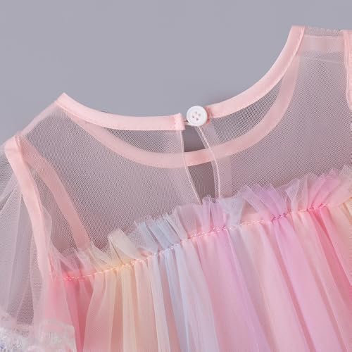 Hoscotch Girls Embellished Pink Short Sleeves Party Dresses for Ages (12-18 Months)