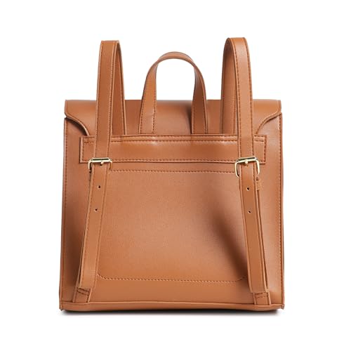 Fastrack Boxy College Backpack for Women |Stylish Backpack for Girls, Women, Ladies |Everyday 1 Compartment College Backpack Made of Faux Leather,Brown