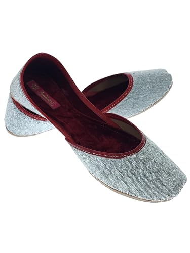 Fulkari Formal Shoes for Women – Elegant & Comfortable Office Wear, Stylish Leather Finish, Cushioned Insole, Ideal for Work, Business Meetings & Formal Event's (White Silver,Size-6)