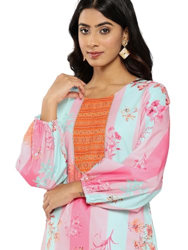 Ahalyaa Women's Polyester Kurta Sets (Pack of 2) (AHTUPZ-COMBO-724-ICH_Pink M)