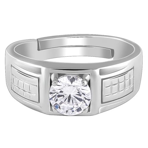 GIVA 925 Silver Classic Stud Ring For Him, Adjustable | Gifts for Men and Boys | With Certificate of Authenticity and 925 Stamp | 6 Months Warranty