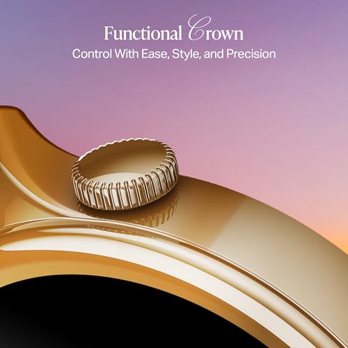 boAt Enigma Daze Women's Luxury Smart Watch w/ 1.3”(3.3cm) AuraVue Display w/ 20% Higher Brightness, Emergency SOS, Female Wellness Tracking, BT Calling, smart Watch for Women Latest (Brown Leather)