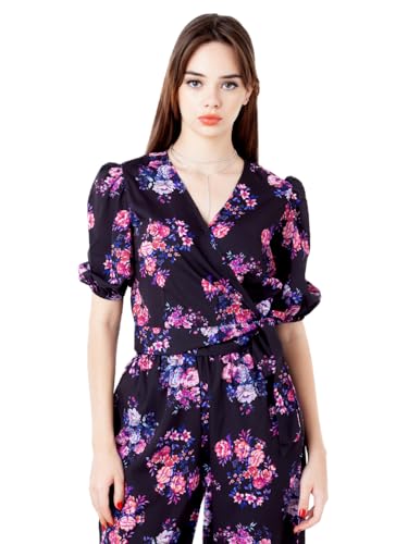 Zink London Women's Black Printed Wrap Top