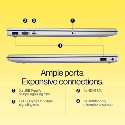 HP 15 (2025), AMD Ryzen 3 7335U Quad Core - (8 GB DDR5/512 GB SSD/AMD Radeon Graphics/Windows 11 pro) Thin and Light Business Laptop/15.6" FHD Display/Turbo Silver/1.5 kg/MSO 2024 / Copilot Key AI PC