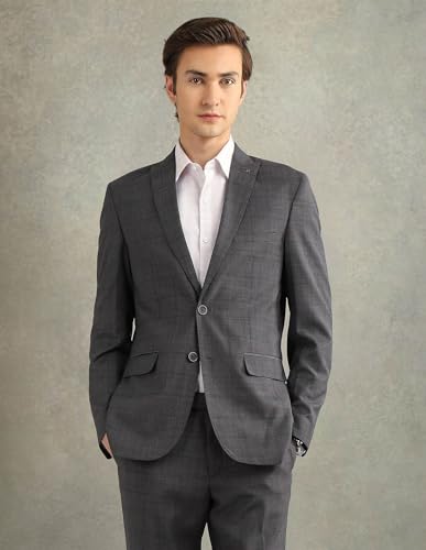 Arrow Men's Wool Business Suit Pants Set (ARAJSU5548_Dark Grey