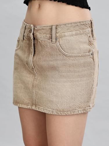 Slim Fit Solid Mid Rise Skirt