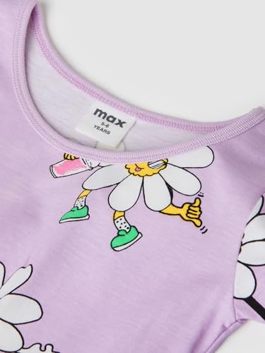 Max Girl's Cotton A-Line Below The Knee Dress (S325CELP01B_Lilac