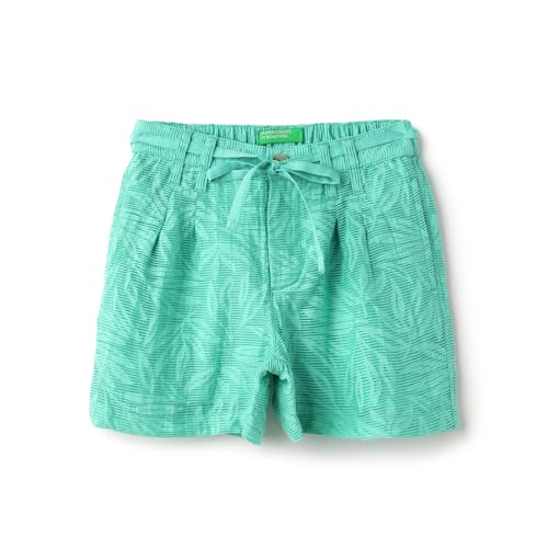 United Colors of Benetton Textured Regular Fit Shorts (Size:1Y)-25P4COTSRFS2I9021Y Green