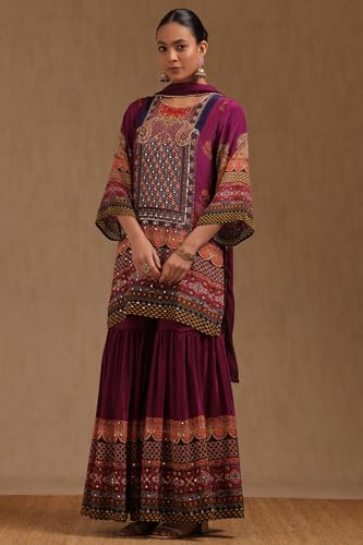 Soch Women's Crepe Kurta Suit Set (OWA5CD22211_Purple