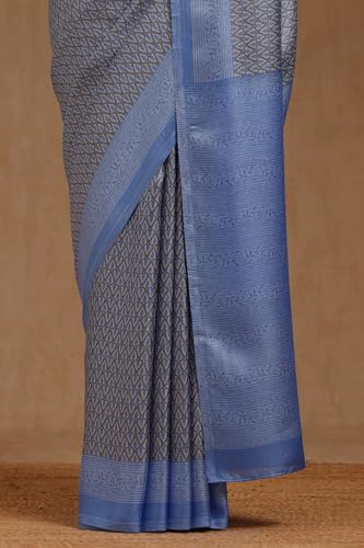 Soch Womens Blue Art Silk Floral Print Saree