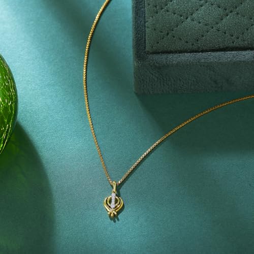 P.N.Gagdil Jewellers 14 Karat Yellow Gold & Diamond Certified Gold Religious Pendant For Women DIDP0073 IJ/SI