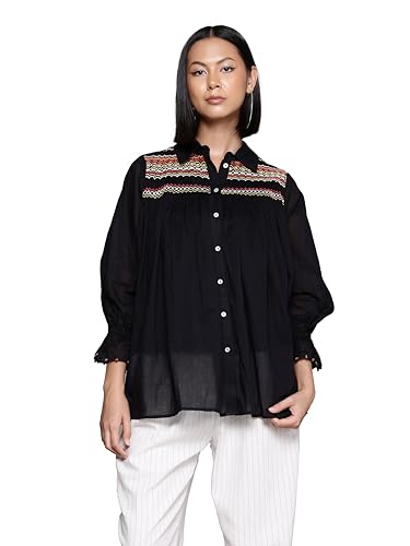 Ritu Kumar Black Solid Cotton Shirt