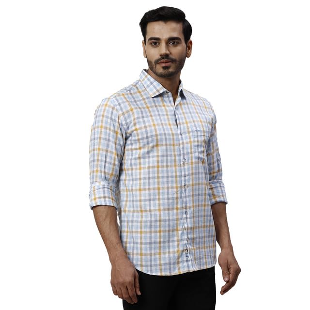 Park Avenue Slim Fit Yellow Casual Shirt for Men