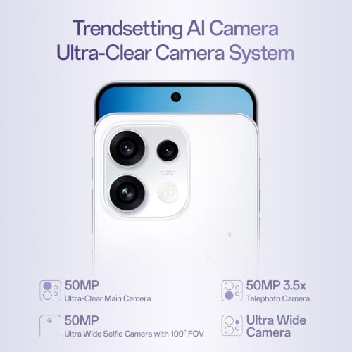 Oppo Reno16c 5G (Stellar Purple, 8GB, 128GB) | 50MP 3.5X Telephoto Camera | 4K Video | AI Remix Collage | 7000mAh 80W SUPERVOOC | ColorOS 16 | IP69K | Dimensity 7300