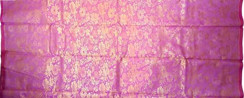 VFCollections Women's Kanchipuram Silk Pure Pattu Sarees- No Border/Zero Border - Teen & Mid age With Blouse (VFC263-6)