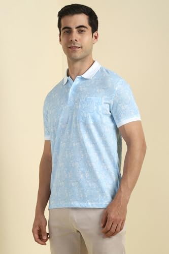 Allen Solly Men's Regular Fit T-Shirt (ASKWQRGFI30791_Light Blue