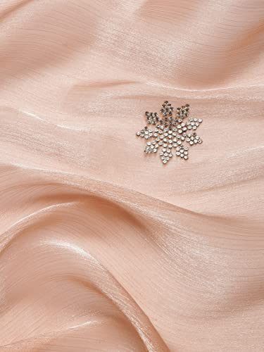 MOHEY Women's Saree, Suitable for Party, Anniversary & Wedding Sari for Women, All Over Boota, Bordered Chiffon (Peach)