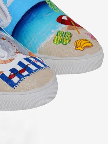 THE QUIRKY NAARI Beach Breeze Slipons For A Stylish Touch | Blue | 7 UK