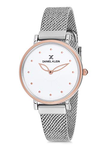 Daniel Klein Metal Analog White Dial Women's Watch-Dk12058-5
