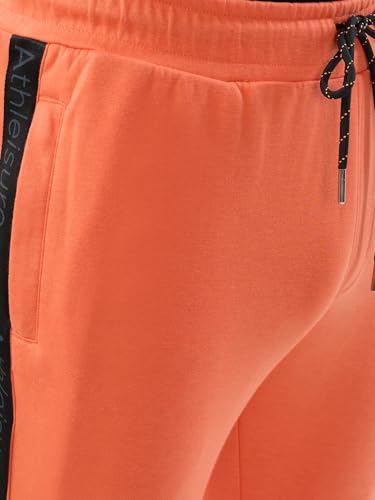 Park Avenue Men Slim Fit Solid Pattern Cotton Polyester Blend Flat Front Casual Jogger Pant