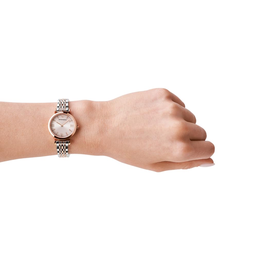 Emporio Armani Stainless Steel Analog Pink Dial Women Watch-Ar11223, Multi-Color Band
