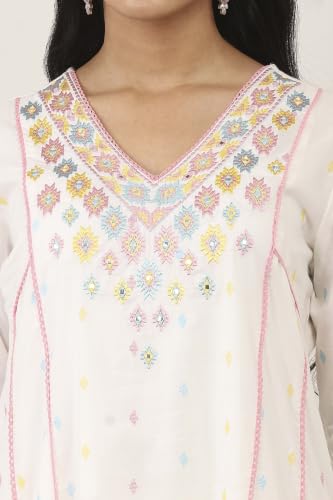 Rangriti Cotton Printed Kalidar Festive Kurta With Pant And Dupatta
