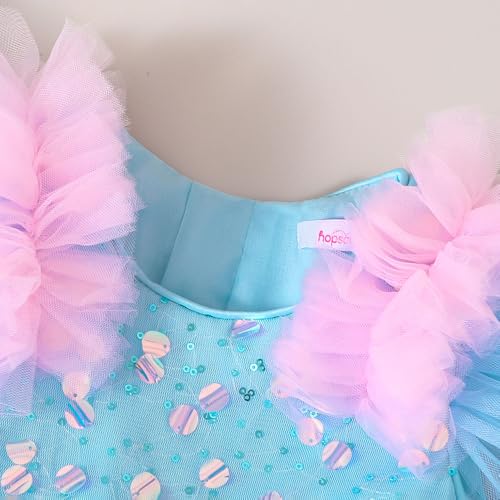 Hopscotch Girls Pink Short Sleeves Sequined Ruffle Party Dress for Age (12-18 Months)
