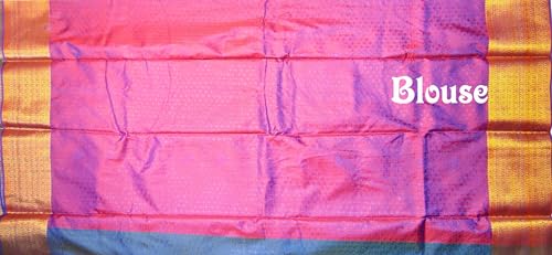 SREE KUMARAN Women's Kanchipuram Silk Pure Pattu Sarees With Blouse (VSK110-1), Maroon