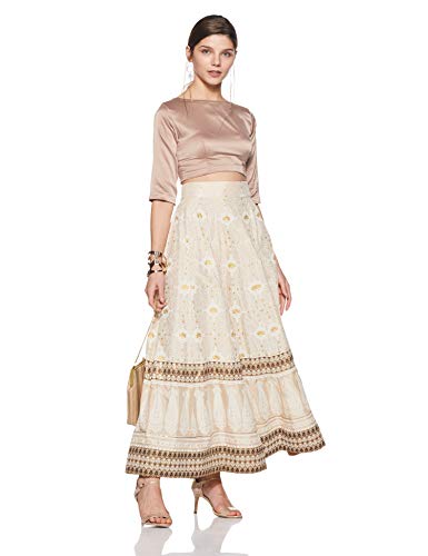 W for Woman Women's Maxi Skirt (18AUW50065-110638_Off-White_WL_Off White_L)