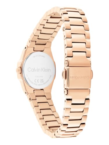 Calvin Klein Geometric Elegance Qtz Basic Slim Carnation Gold Round Dial Women's Watch- 25100143