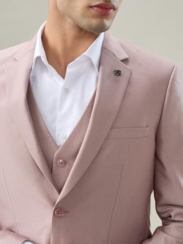 Raymond Red Structure Pattern Men Suit