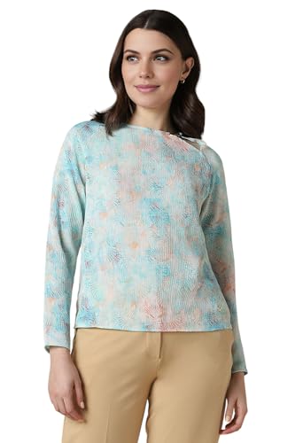 Allen Solly Women's Regular Fit Blouse (AHTSWRGFX31059_Blue