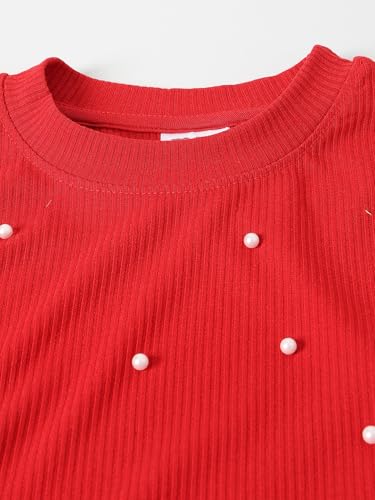 Max Girls Pearl Embellished Top (Red_4-6 Y)