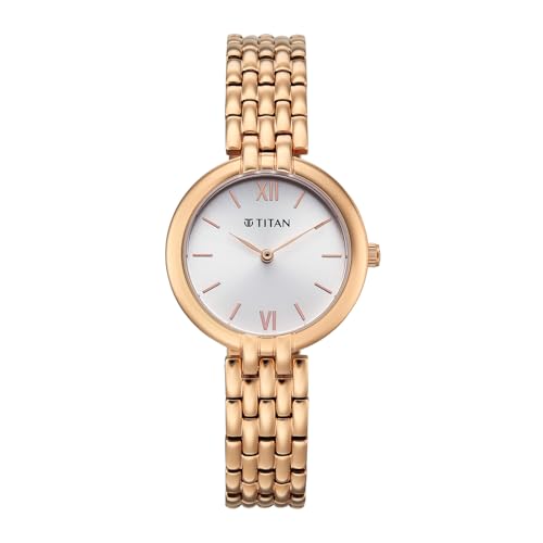 Titan Workday Wonders 2 with Silver Dial Rose Gold Metal Strap Watch for Women - 95368WM01