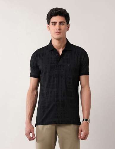 Arrow Men's Regular Fit Polo Shirt (ARAJTS3859_Black