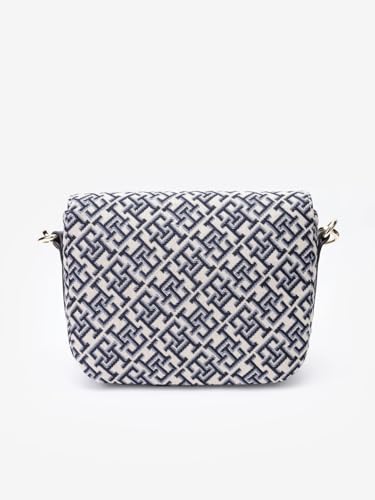 Logo Blue Polyester Sling Bag