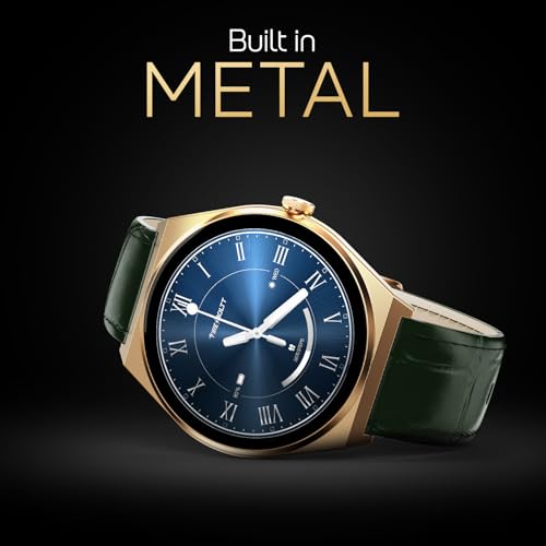 Fire-Boltt Phoenix Nova Smartwatch 1.43” Slim Super AMOLED Display 466x466 Pixel Always-On Display Bluetooth Calling Wireless Charging Rotating Crown Health Tracker for Men & Women Jade Green Leather