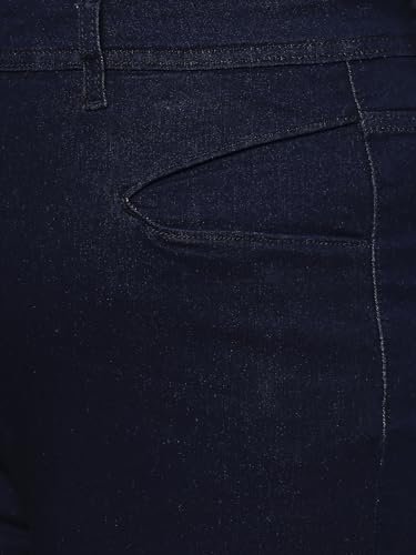 TURNING BLUE Wide Leg High Rise Plus Size Jeans for Women Dark Blue