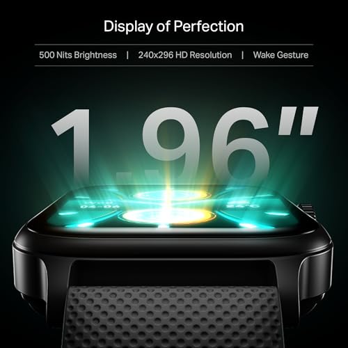 boAt Storm Infinity Plus w/20 Days Extensive Battery Life, Huge 680 mAh, Only Charge Once a Month, 1.96" Display, Functional Crown, Multiple Sports Modes, smart Watch for man & Woman (Active Black)