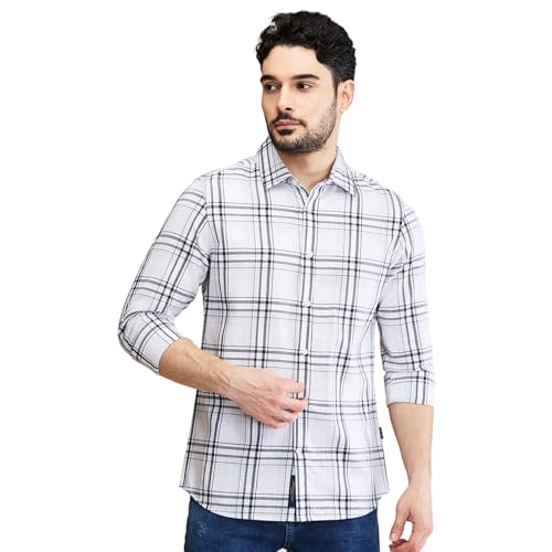 Being Human White Coloured Men Shirts (Size: L)-BHMLSLV24535-WHITE