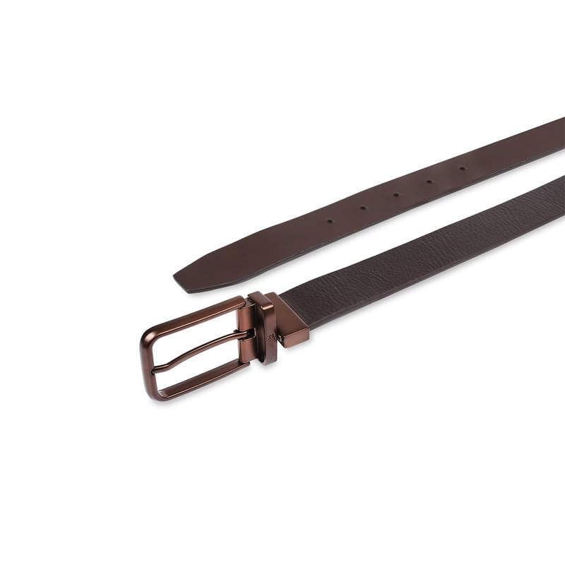 UNITED COLORS OF BENETTON Brown & Brown Men Leather Reversible Belt - Houten, S 80Cm | Pin Closure | Formal Wearability | 28-32 Waist Size